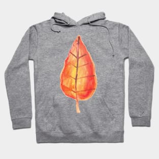 Orange Yellow Watercolor Leaf Hoodie